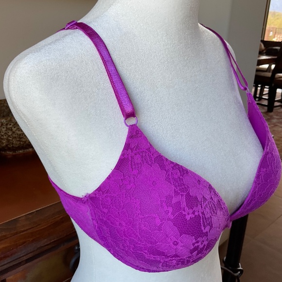Rampage Intimates Lace Lightly Padded Bra. Size 34C. Orchid purple/pink. - Picture 3 of 8